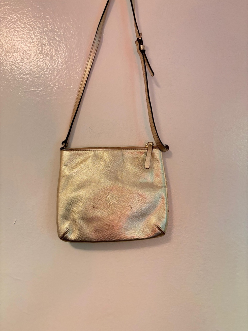 kate spade Metallic Gold Crossbody Purse